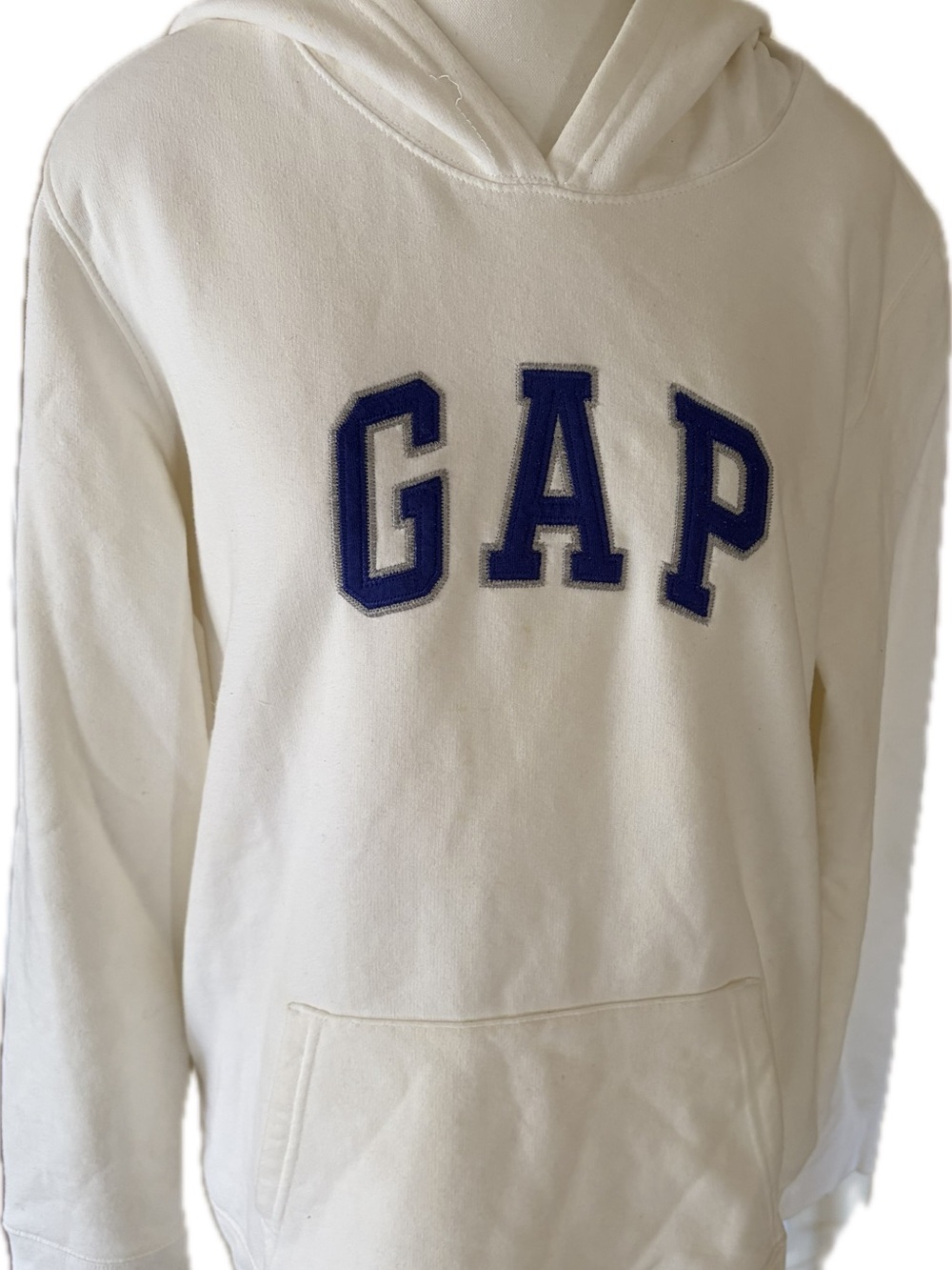 GAP Female White Hoodie Sweater with Navy Applique